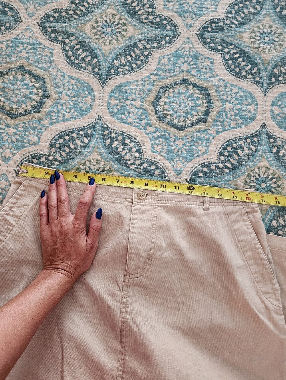 Vintage 90s White Stag Khaki Cotton Midi Skirt Slit Desert Sand Minimalist Y2K - Picture 3 of 9